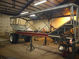 Rebuilt aluminum and steel hopper trailer frame