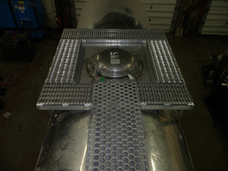 Stainless steel tank welding front view