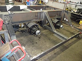 Trailer alterations, added lengh and two axels frame