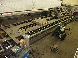 Complete lowboy trailer rebuilds top view