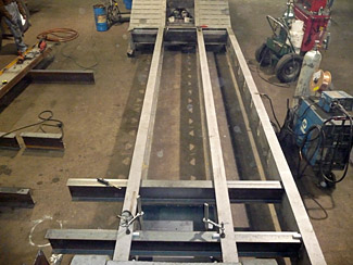 fabricating trailer frame top view
